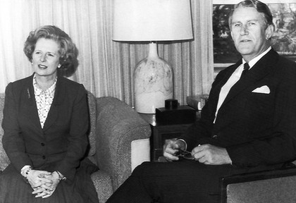 Margaret Thatcher and Malcolm Fraser meet in Canberra in 1979. Photo: The Age (File) 