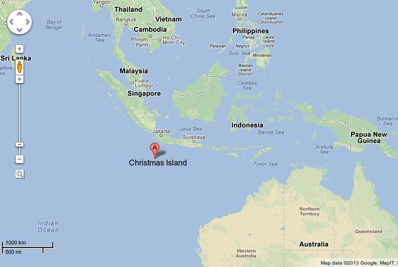 Đảo Giáng Sinh. Nguồn: Google Maps