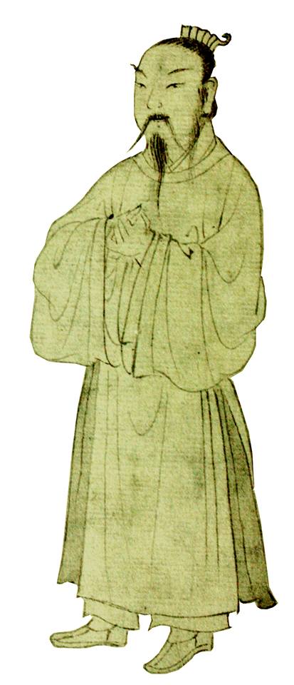 Chân dung Trần Anh Tông (húy Thuyên, tên giả là Sủy) trong Trúc Lâm đại sĩ xuất sơn chi đồ. Nguồn: Ngàn Năm Áo Mũ