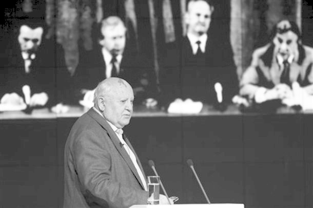 Mikhail Gorbachev speaks during his open lecture ''Does a man change history, or history change a man?” in Moscow, Russia, March 30, 2013. © AP