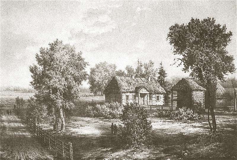 Quê, nhà của Adam Mickiewicz. Tanh vẽ của  Napoleon Orda