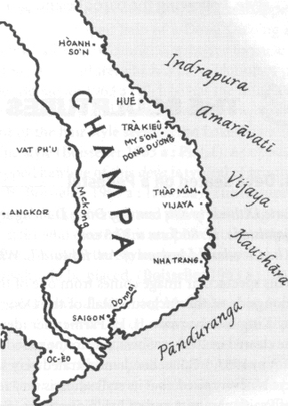 Bản đồ Champa cổ. Nguồn: nguoicham.com