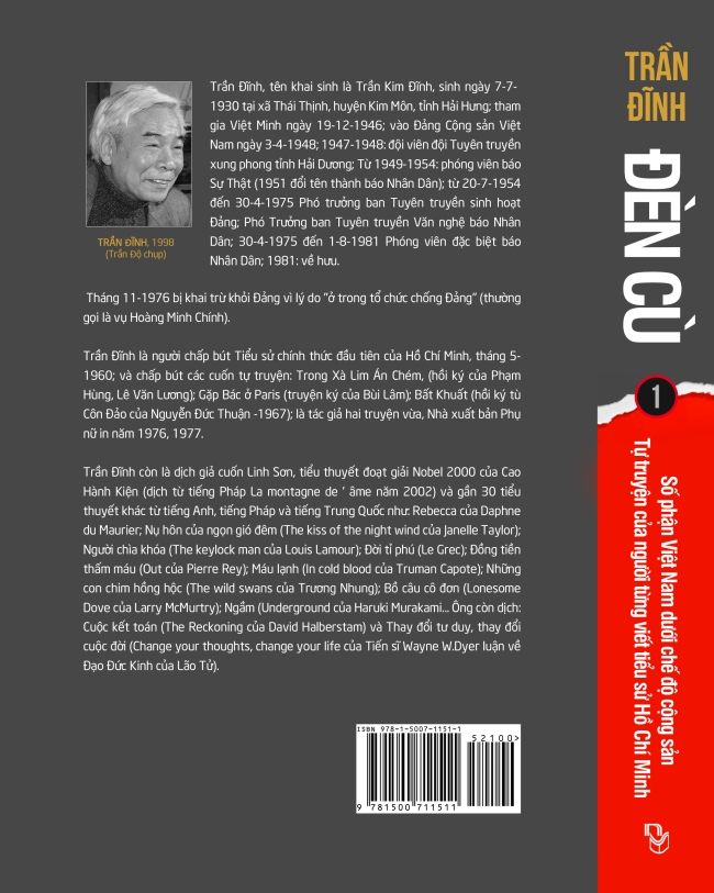 Bìa sau cuốn ĐÈn Cù. Nguồn: Người Việt Books