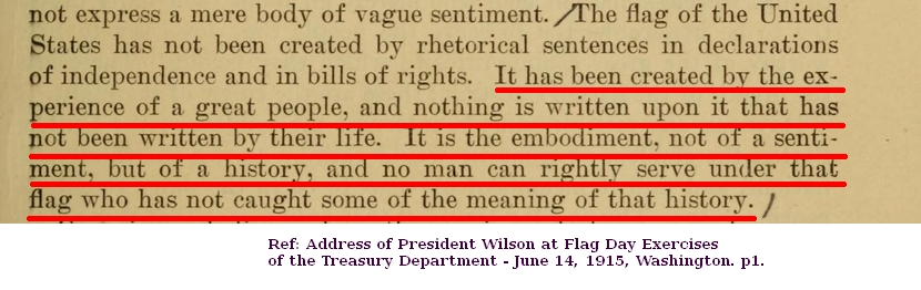 Trích diễn văn ngày 14 tháng 6, 1915 của Tổng thống Wilson. Nguồn: https://archive.org/stream/addressofpresid00wils#page/n7/mode/2up