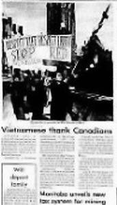 Sinh viên Montreal biểu tình ở Quốc hội Canada, tháng 4, 1975. Nguồn: CP