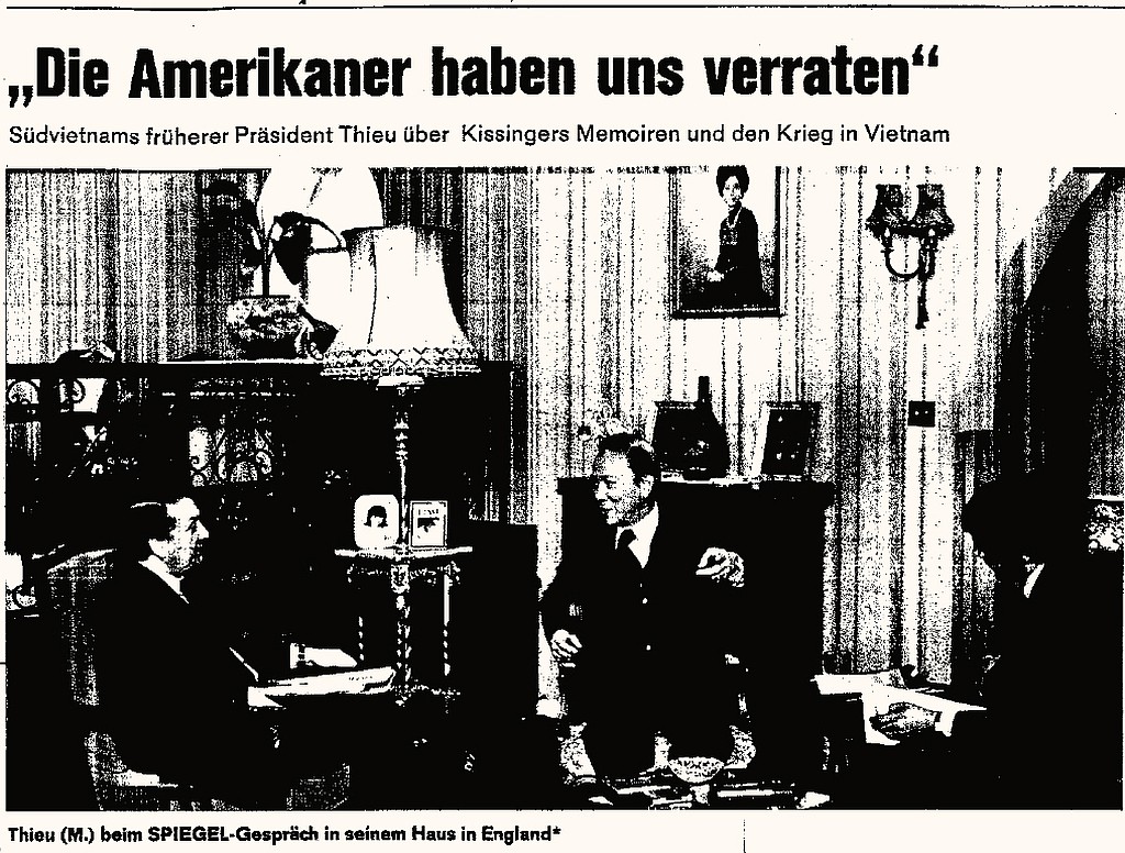 Cựu TT Nguyễn văn Thiệu trả lời phỏng vấn của Der Spiegel tại tư gia ở London, 1979