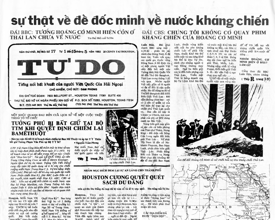 Một trong những bản cuối cùng của báo “Tự Do” của ký giả Nguyễn Đạm Phong tố cáo Mặt trận gây hiểu lầm lừa dối cộng đồng người Mỹ gốc Việt. Nguồn: Frontline-ProPublica