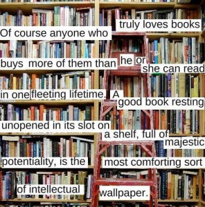 Mua sách nhiều hơn để đọc vì yêu sách... một tấm tranh trang hoàng tri thức. Nguôn: weheartit.com