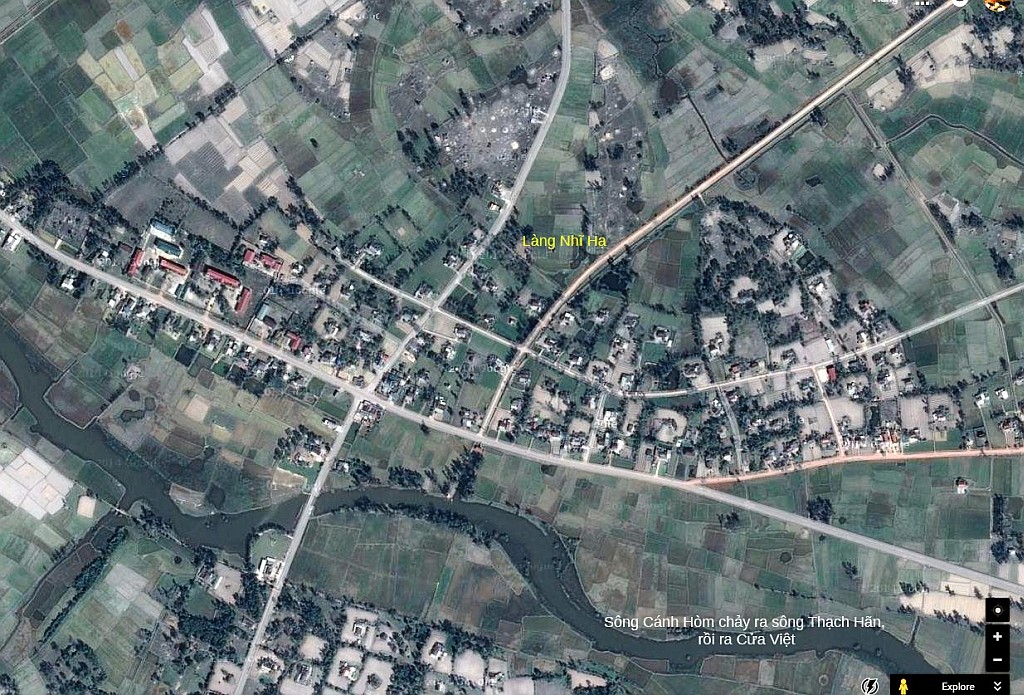 Làng Nhĩ Hạ, Gio Linh, Quảng Tri. Nguồn: Google Maps