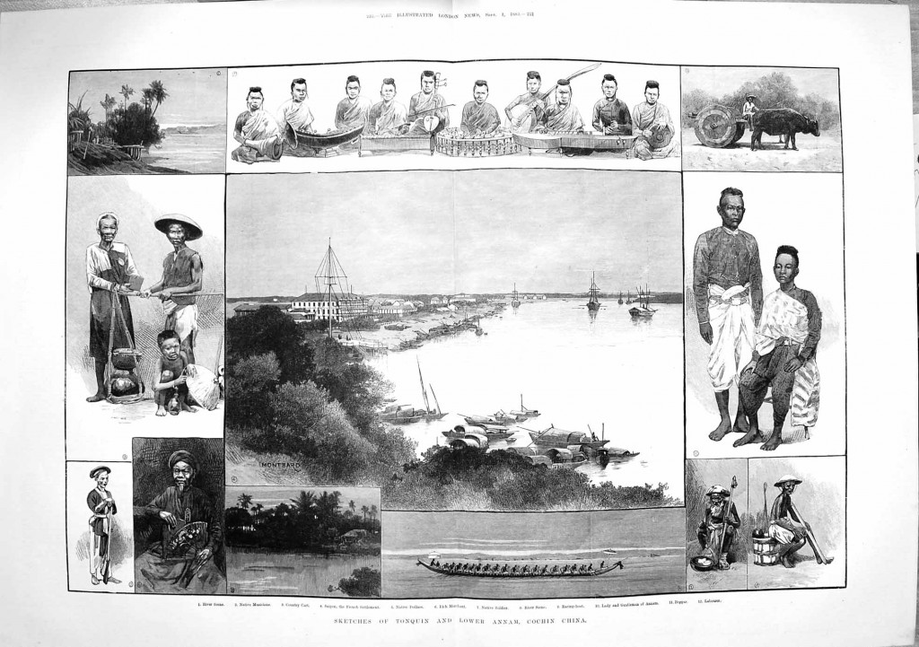 Người Việt Nam (Bắc Kỳ, Trung Kỳ, Nam Kỳ) năm 1883. Nguồn: Illustrated London News, Sept. 1, 1883.