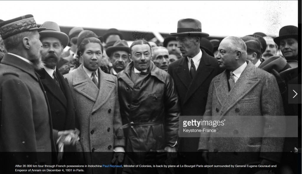 Bảo Đại đón Bộ trưởng Bộ Thuộc địa sau chuyến công tác ở Đông Dương tại Paris, 1931. Nguồn: Getty Images.