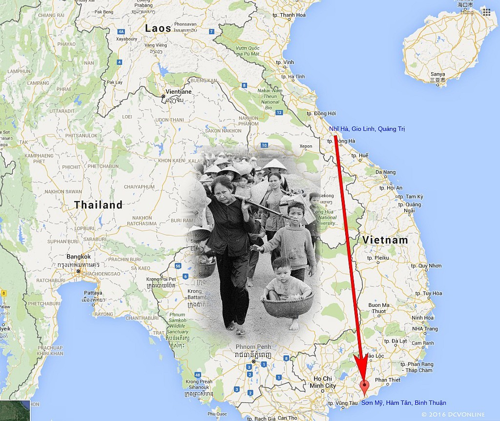 Quảng Tri-Bình Thuận: Mạ dẫn đàn con chạy giặc.  Ngồn: DCVOnline tổng hợp