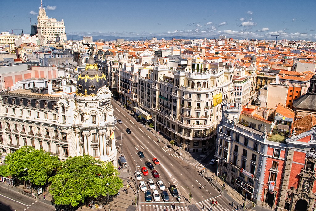 Đại lộ Gran Via ở Madrid, Spain. Nguồn: Tumblr 